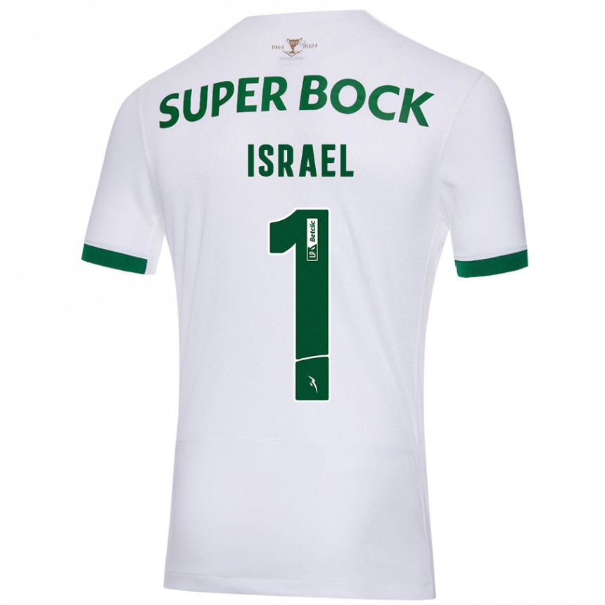 Férfi Labdarúgás Franco Israel #1 Fehér Zöld Idegenbeli Jersey 2024/25 Mez Póló Ing