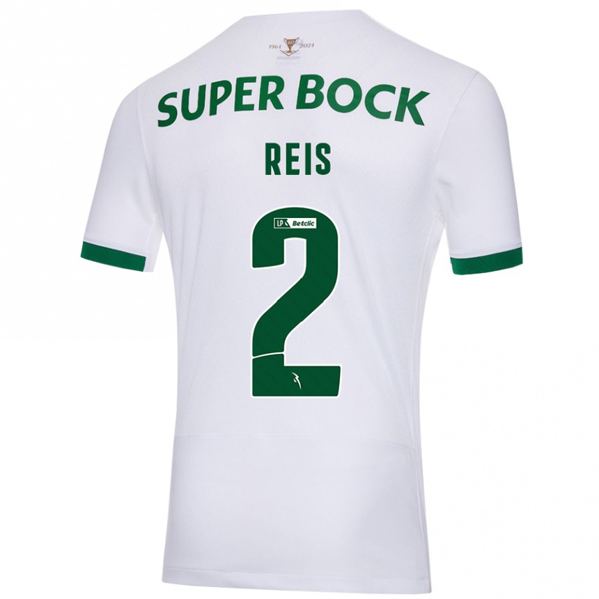 Férfi Labdarúgás Matheus Reis #2 Fehér Zöld Idegenbeli Jersey 2024/25 Mez Póló Ing