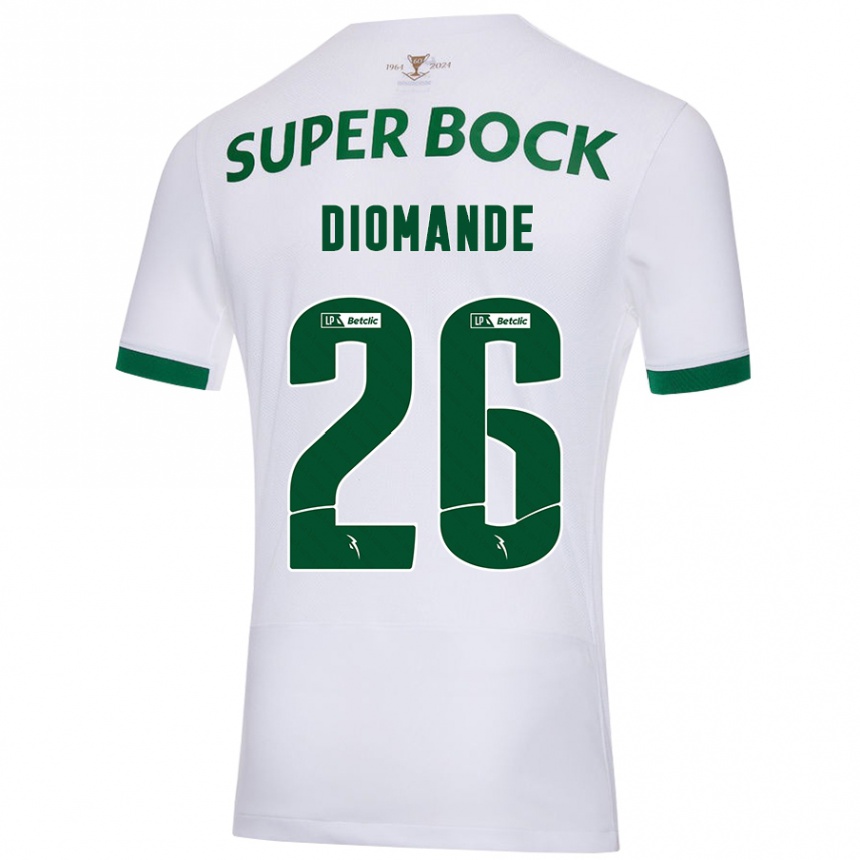 Férfi Labdarúgás Ousmane Diomande #26 Fehér Zöld Idegenbeli Jersey 2024/25 Mez Póló Ing