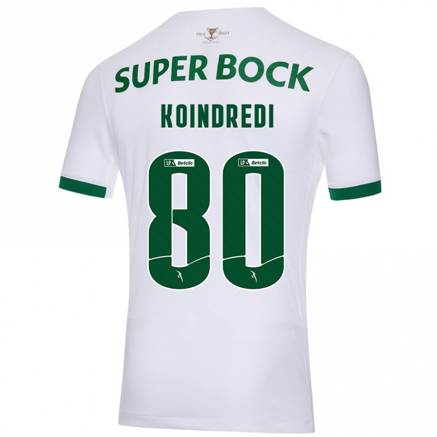 Férfi Labdarúgás Koba Koindredi #80 Fehér Zöld Idegenbeli Jersey 2024/25 Mez Póló Ing