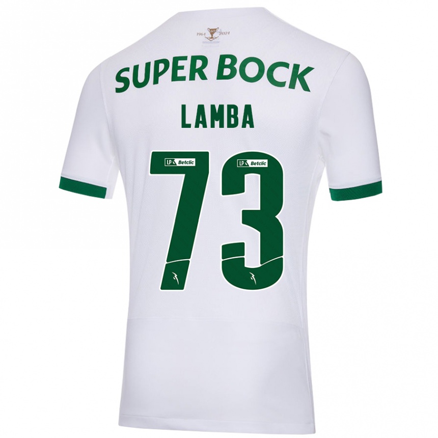 Férfi Labdarúgás Chico Lamba #73 Fehér Zöld Idegenbeli Jersey 2024/25 Mez Póló Ing