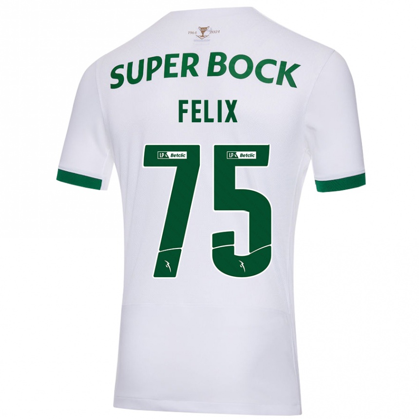 Férfi Labdarúgás Vando Félix #75 Fehér Zöld Idegenbeli Jersey 2024/25 Mez Póló Ing