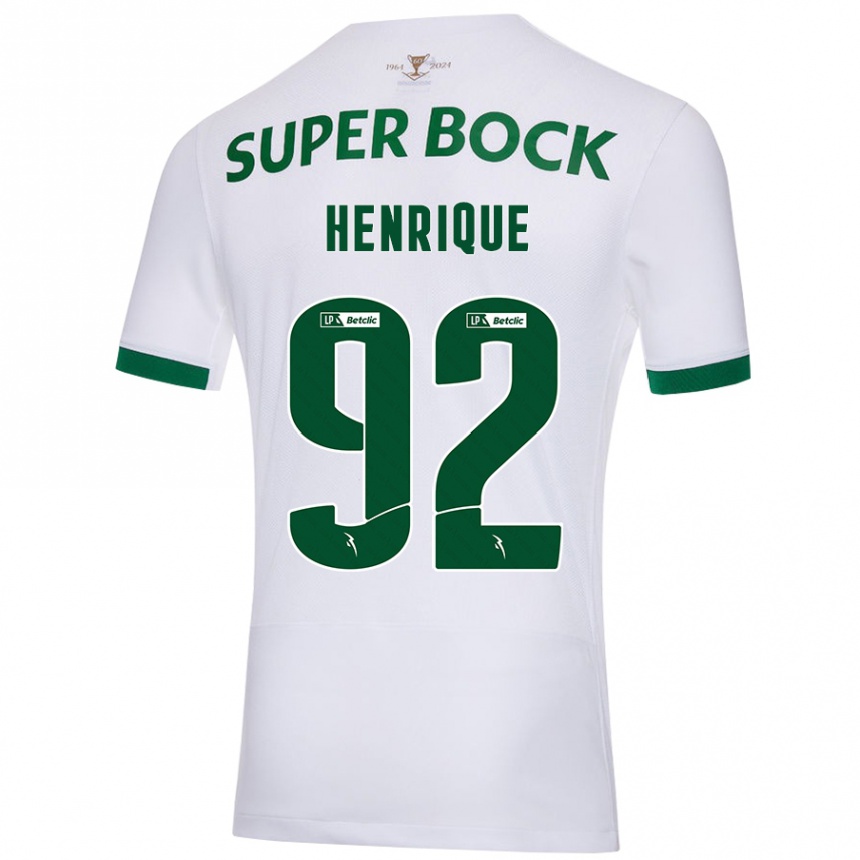 Férfi Labdarúgás Eduardo Henrique #92 Fehér Zöld Idegenbeli Jersey 2024/25 Mez Póló Ing