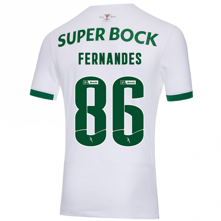 Férfi Labdarúgás Emanuel Fernandes #86 Fehér Zöld Idegenbeli Jersey 2024/25 Mez Póló Ing