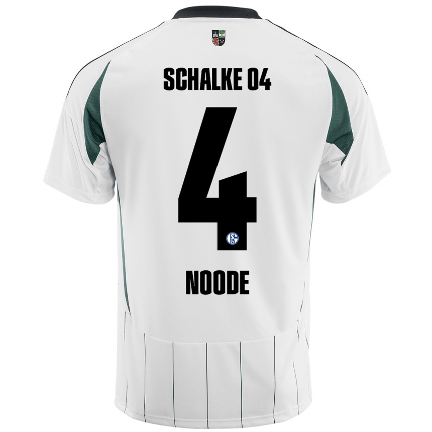 Férfi Labdarúgás Steve Noode #4 Fehér Zöld Idegenbeli Jersey 2024/25 Mez Póló Ing