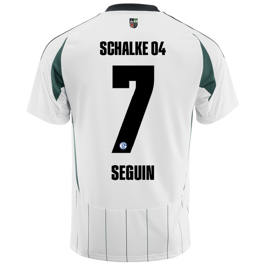 Férfi Labdarúgás Paul Seguin #7 Fehér Zöld Idegenbeli Jersey 2024/25 Mez Póló Ing