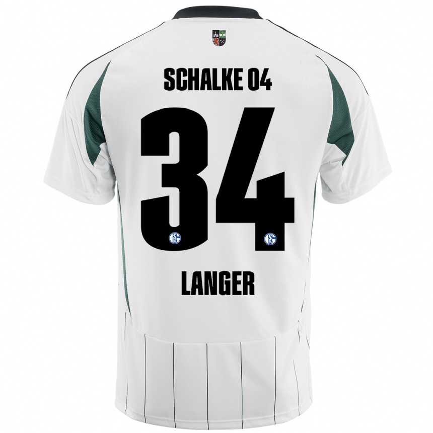 Férfi Labdarúgás Michael Langer #34 Fehér Zöld Idegenbeli Jersey 2024/25 Mez Póló Ing