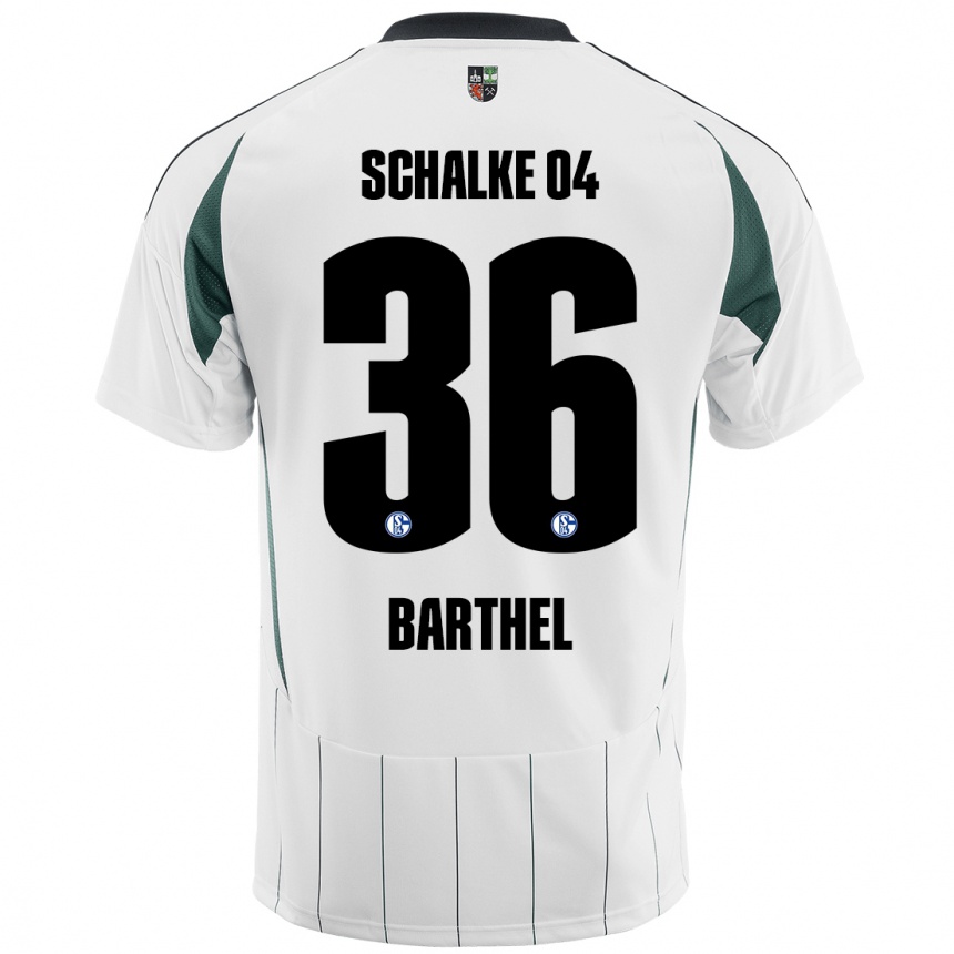 Férfi Labdarúgás Niklas Barthel #36 Fehér Zöld Idegenbeli Jersey 2024/25 Mez Póló Ing