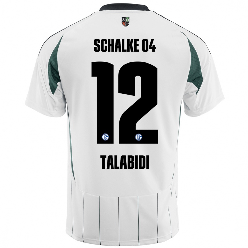 Férfi Labdarúgás Malik Talabidi #12 Fehér Zöld Idegenbeli Jersey 2024/25 Mez Póló Ing