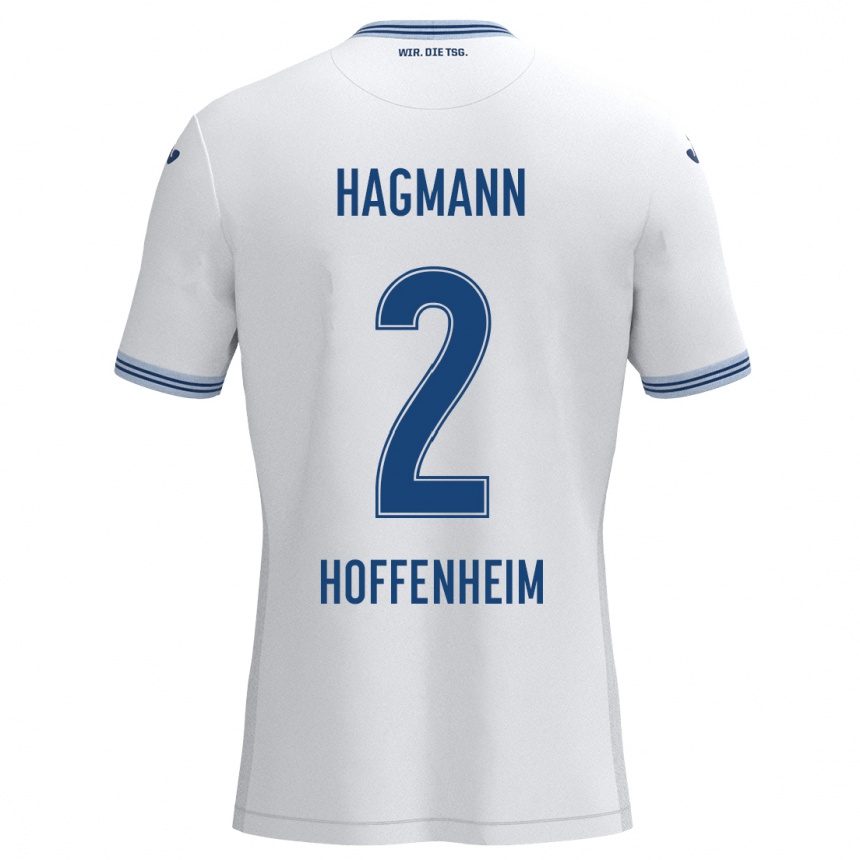 Férfi Labdarúgás Felix Hagmann #2 Fehér Kék Idegenbeli Jersey 2024/25 Mez Póló Ing