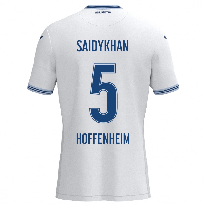 Férfi Labdarúgás Ibrahim Saidykhan #5 Fehér Kék Idegenbeli Jersey 2024/25 Mez Póló Ing