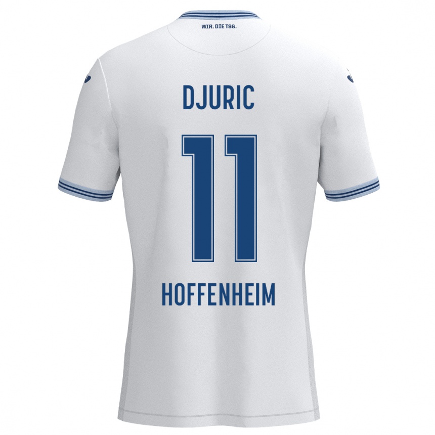 Férfi Labdarúgás Luka Djuric #11 Fehér Kék Idegenbeli Jersey 2024/25 Mez Póló Ing