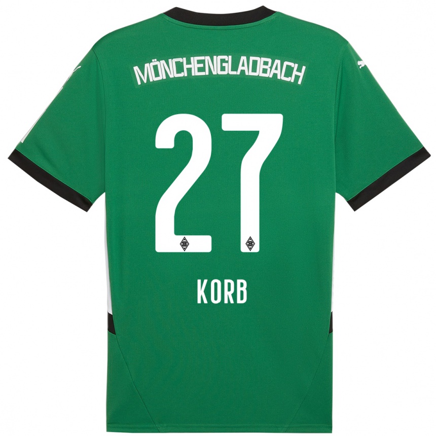 Férfi Labdarúgás Julian Korb #27 Zöld Fehér Idegenbeli Jersey 2024/25 Mez Póló Ing