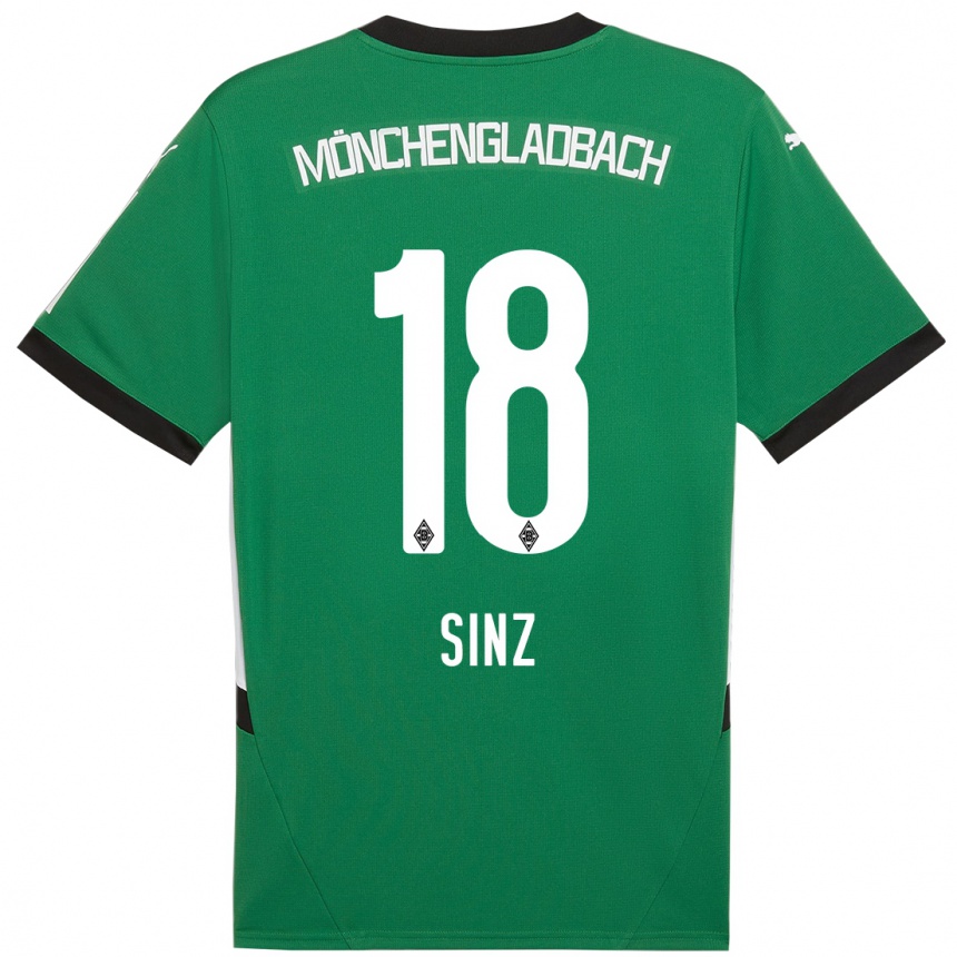 Férfi Labdarúgás Michelle Sinz #18 Zöld Fehér Idegenbeli Jersey 2024/25 Mez Póló Ing