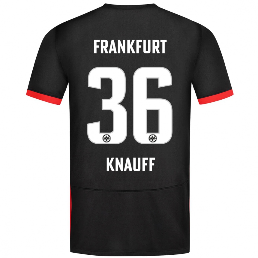 Férfi Labdarúgás Ansgar Knauff #36 Fekete Idegenbeli Jersey 2024/25 Mez Póló Ing