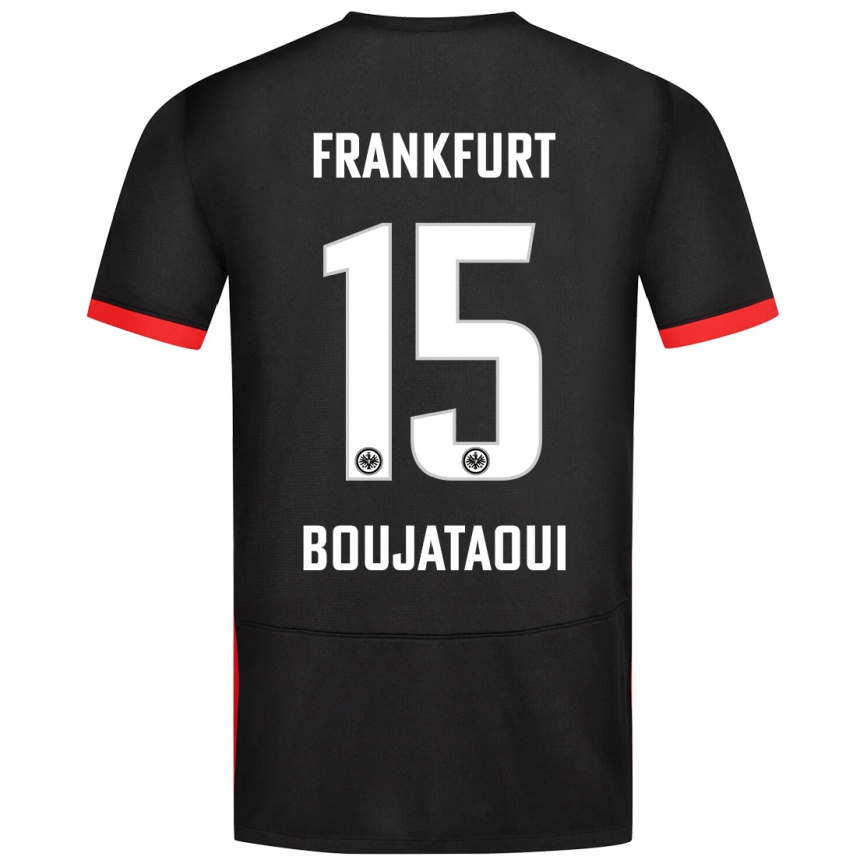 Férfi Labdarúgás Tarik Boujataoui #15 Fekete Idegenbeli Jersey 2024/25 Mez Póló Ing