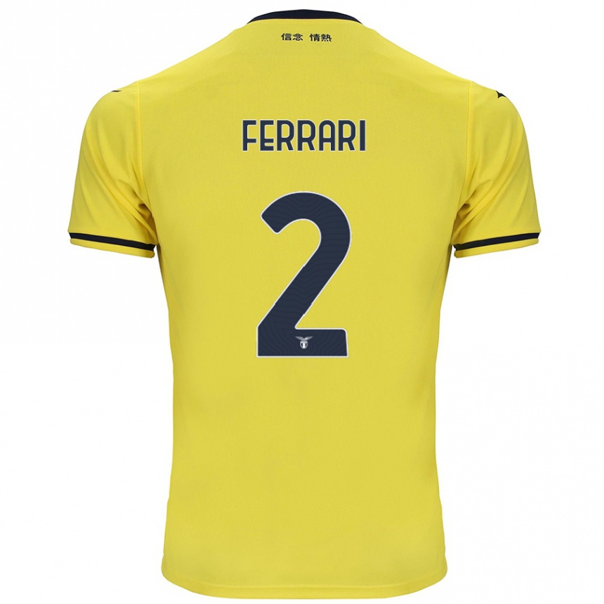 Férfi Labdarúgás Lorenzo Ferrari #2 Sárga Idegenbeli Jersey 2024/25 Mez Póló Ing