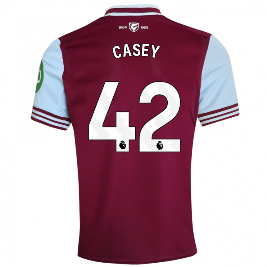 Női Labdarúgás Kaelan Casey #42 Sötétvörös Hazai Jersey 2024/25 Mez Póló Ing