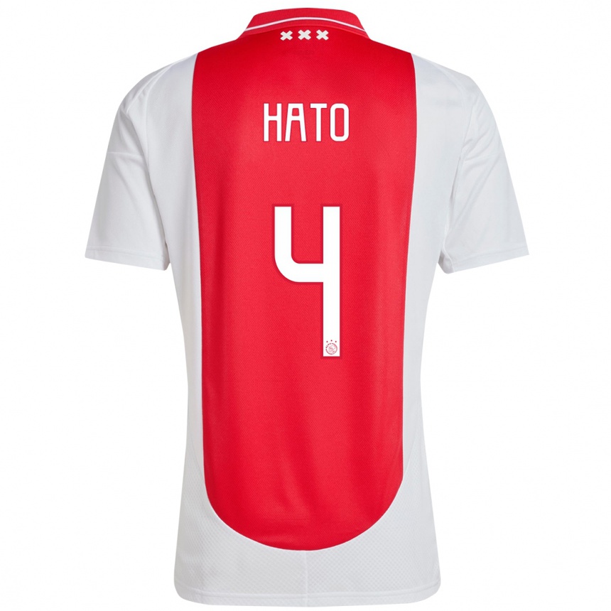 Női Labdarúgás Jorrel Hato #4 Piros Fehér Hazai Jersey 2024/25 Mez Póló Ing