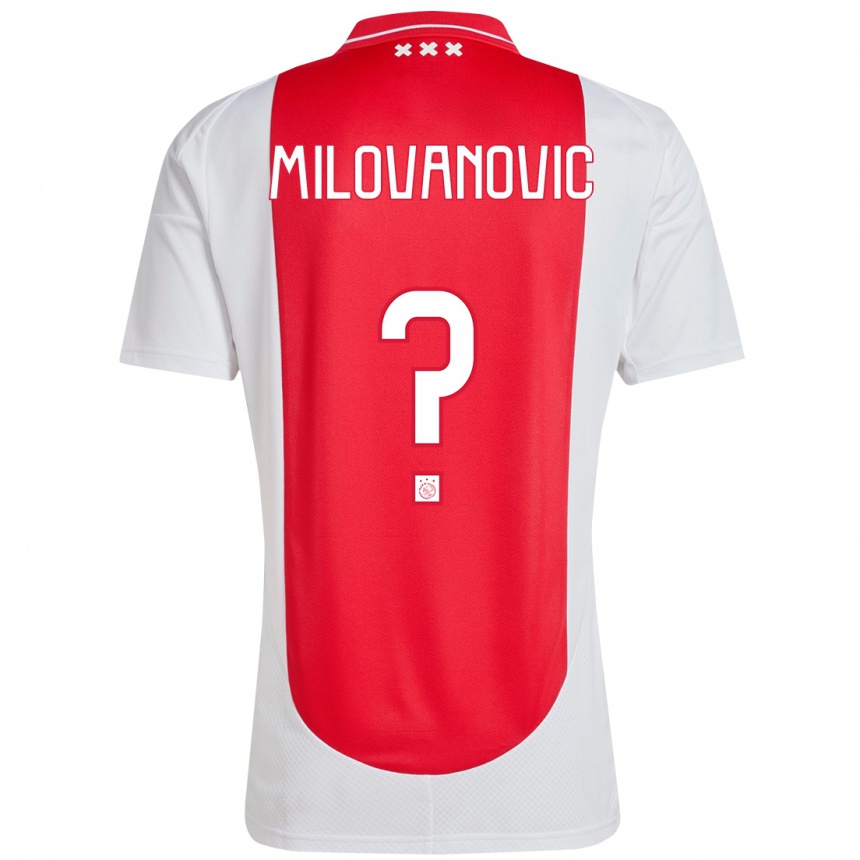 Női Labdarúgás Mateja Milovanovic #0 Piros Fehér Hazai Jersey 2024/25 Mez Póló Ing