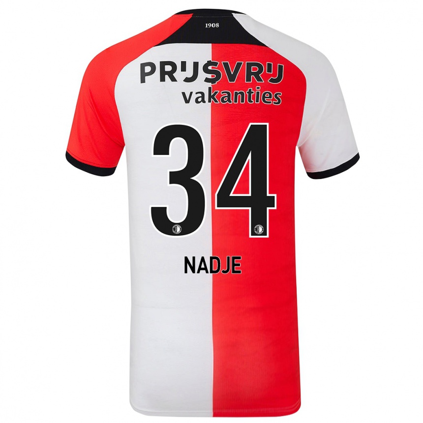 Női Labdarúgás Chris-Kévin Nadje #34 Piros Fehér Hazai Jersey 2024/25 Mez Póló Ing