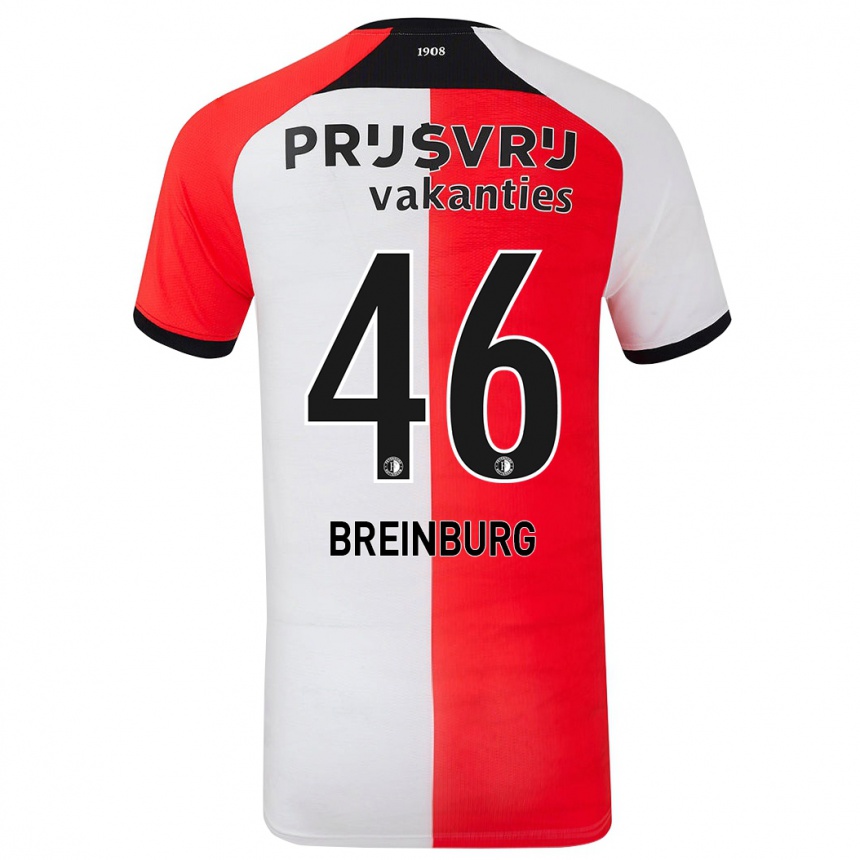 Női Labdarúgás Rainey Breinburg #46 Piros Fehér Hazai Jersey 2024/25 Mez Póló Ing