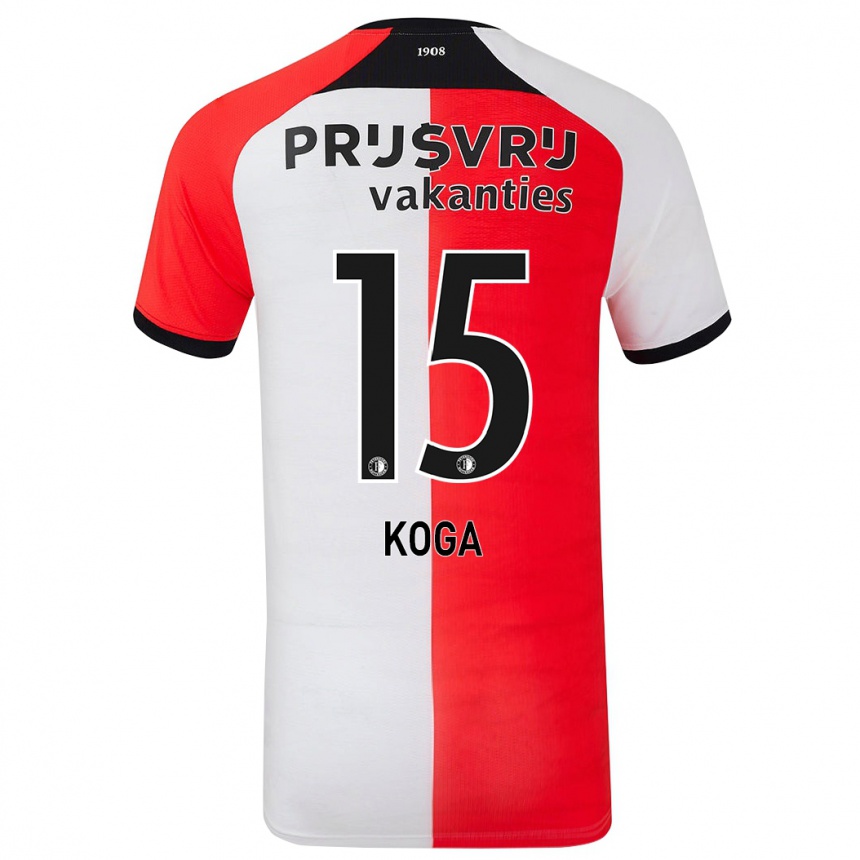 Női Labdarúgás Tōko Koga #15 Piros Fehér Hazai Jersey 2024/25 Mez Póló Ing