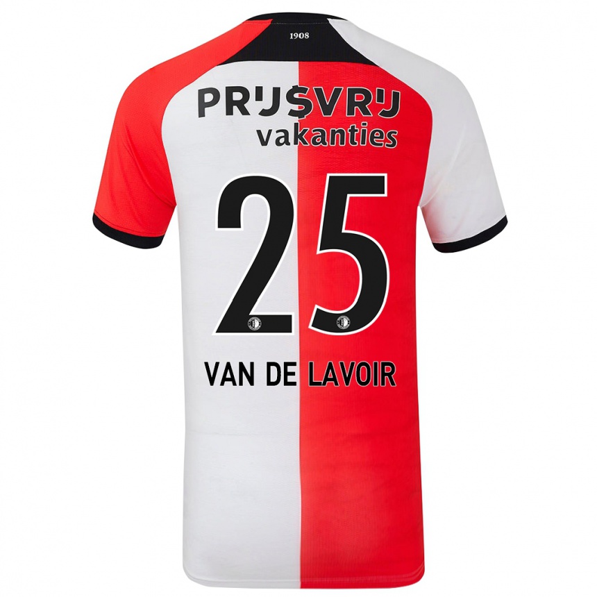 Női Labdarúgás Romeé Van De Lavoir #25 Piros Fehér Hazai Jersey 2024/25 Mez Póló Ing