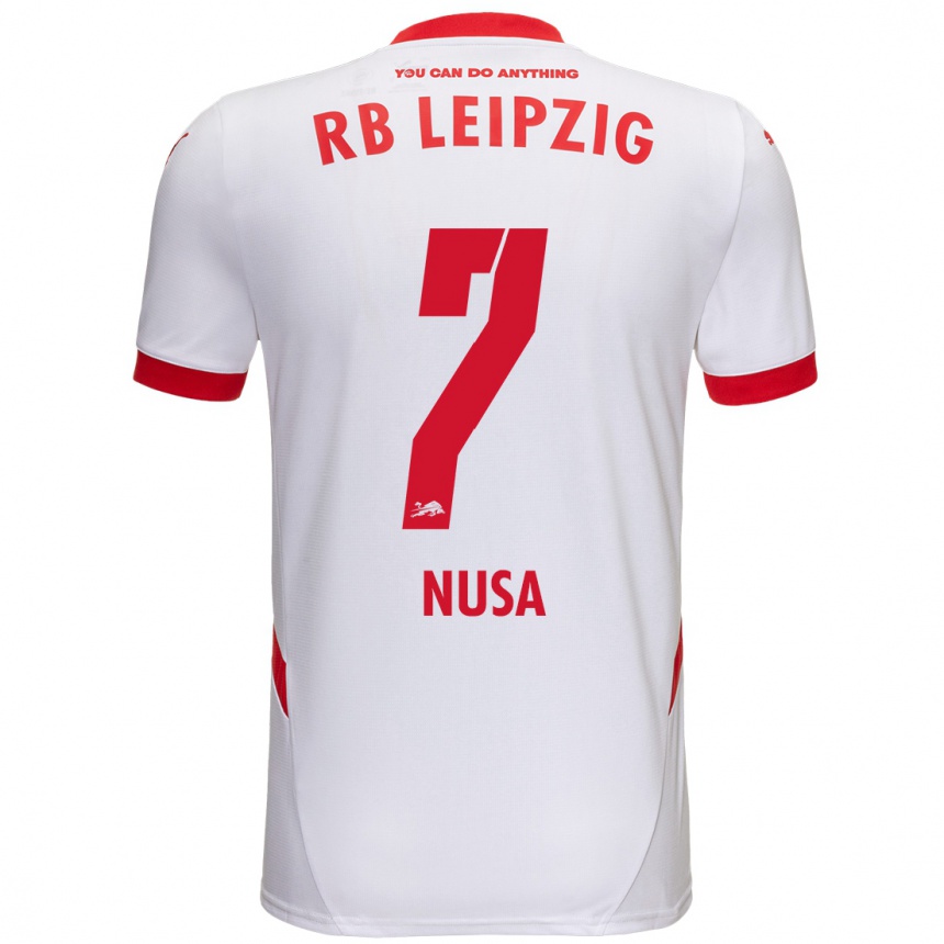 Női Labdarúgás Antonio Nusa #7 Fehér Piros Hazai Jersey 2024/25 Mez Póló Ing