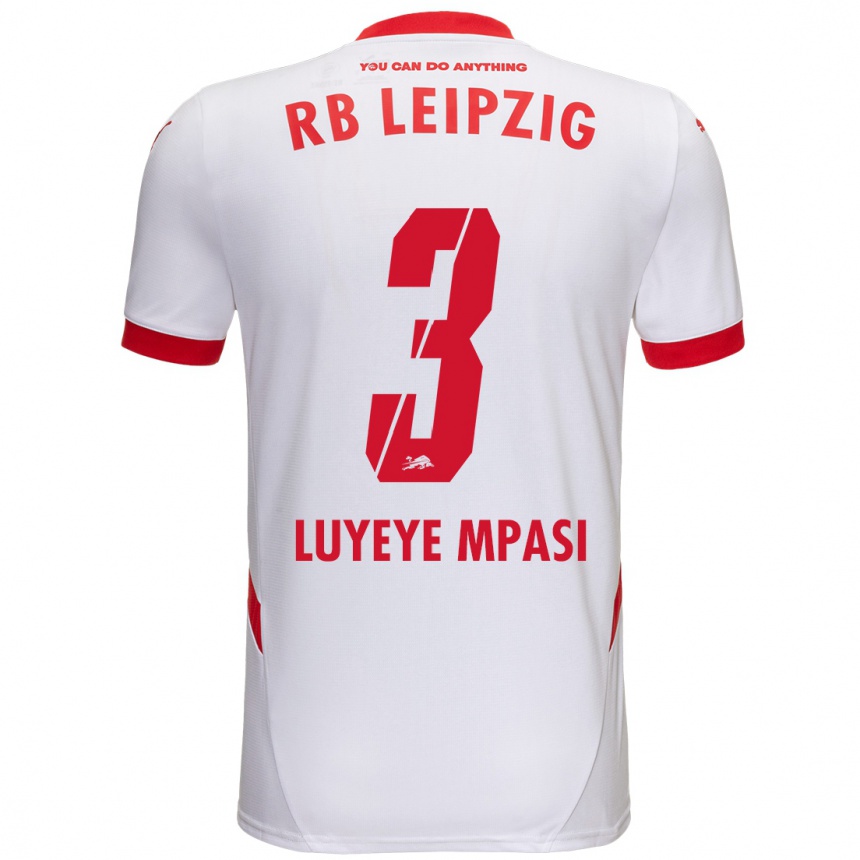 Női Labdarúgás Seal Luyeye Mpasi #3 Fehér Piros Hazai Jersey 2024/25 Mez Póló Ing