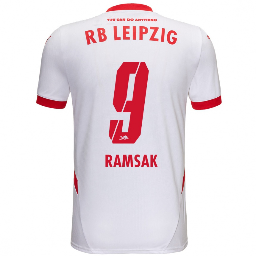 Női Labdarúgás Robert Ramsak #9 Fehér Piros Hazai Jersey 2024/25 Mez Póló Ing