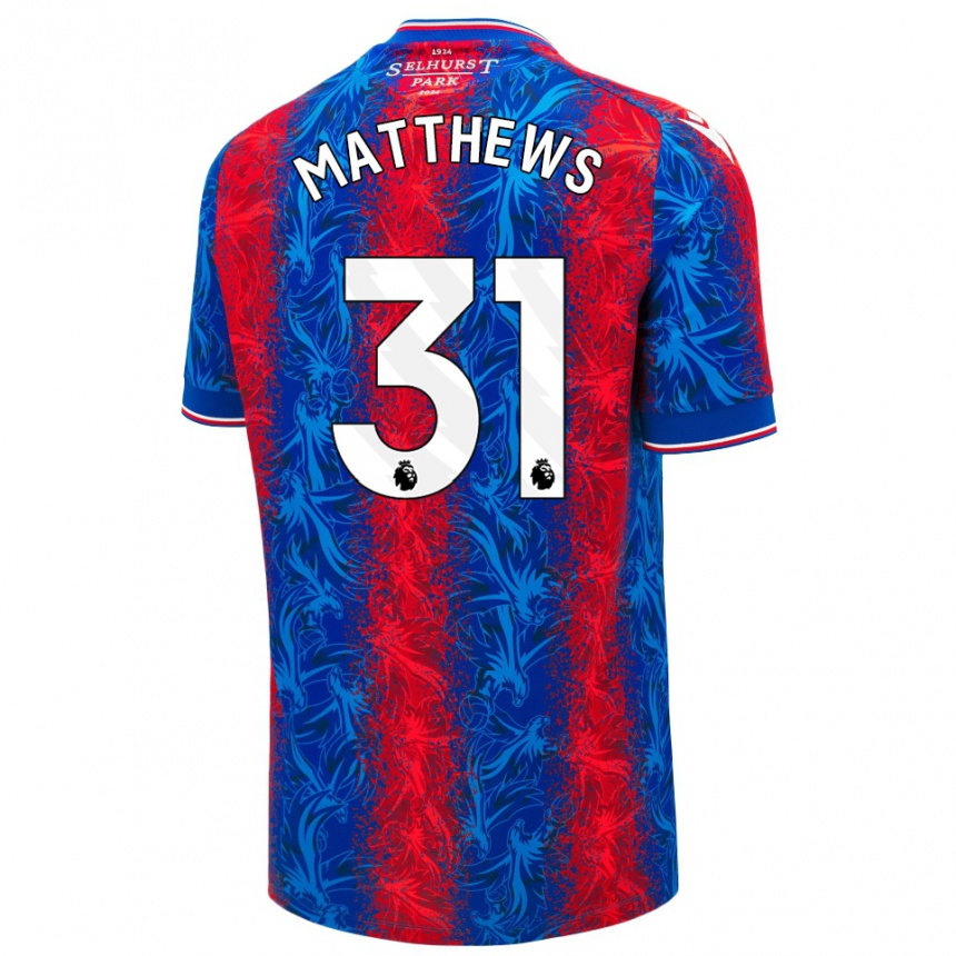 Női Labdarúgás Remi Matthews #31 Piros Kék Csíkok Hazai Jersey 2024/25 Mez Póló Ing