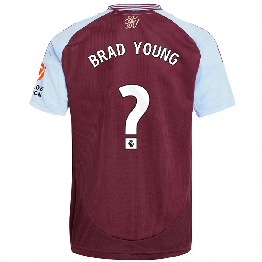 Női Labdarúgás Brad Young #0 Bordó Égszínkék Hazai Jersey 2024/25 Mez Póló Ing