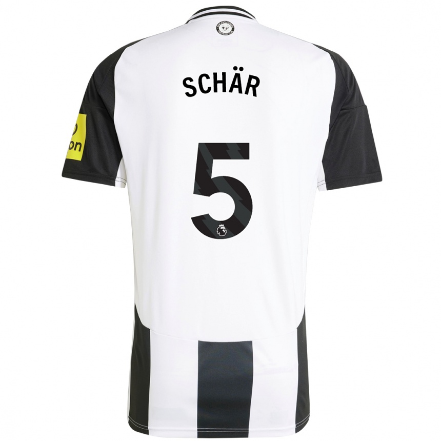 Női Labdarúgás Fabian Schär #5 Fehér Fekete Hazai Jersey 2024/25 Mez Póló Ing