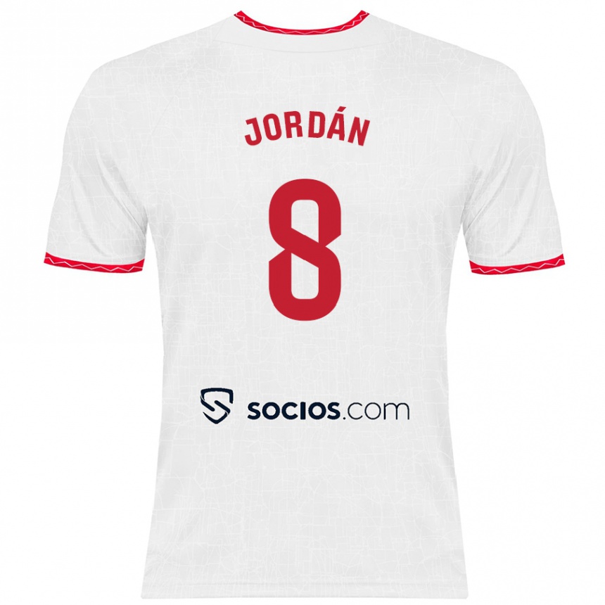 Női Labdarúgás Joan Jordán #8 Fehér Piros Hazai Jersey 2024/25 Mez Póló Ing