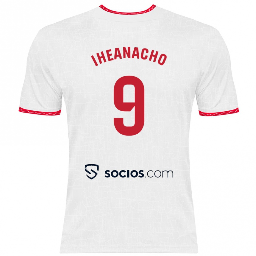 Női Labdarúgás Kelechi Iheanacho #9 Fehér Piros Hazai Jersey 2024/25 Mez Póló Ing