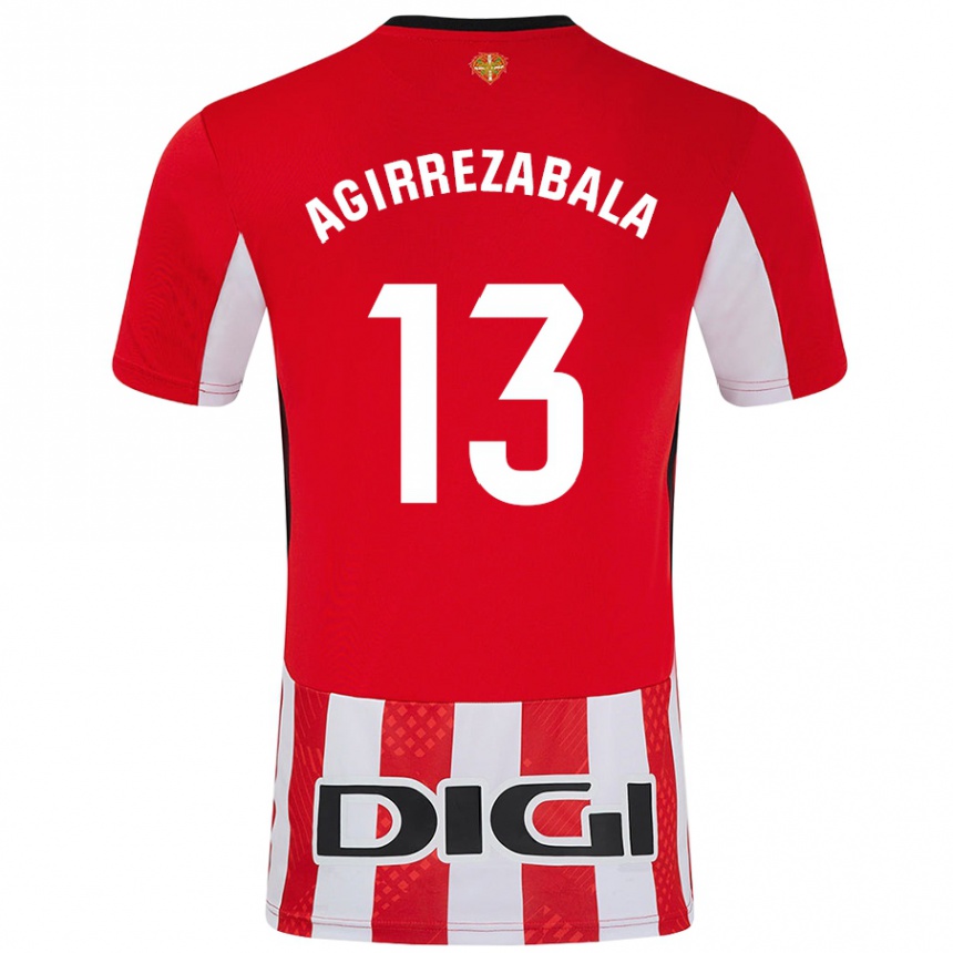 Női Labdarúgás Julen Agirrezabala #13 Piros Fehér Hazai Jersey 2024/25 Mez Póló Ing