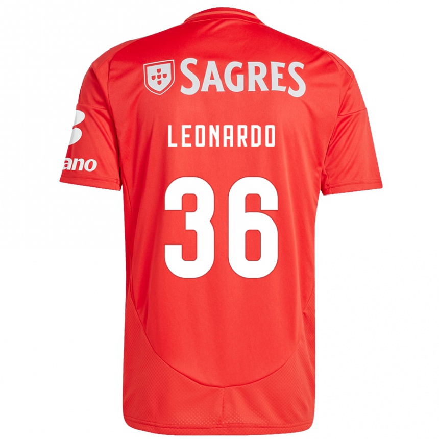 Női Labdarúgás Marcos Leonardo #36 Piros Fehér Hazai Jersey 2024/25 Mez Póló Ing