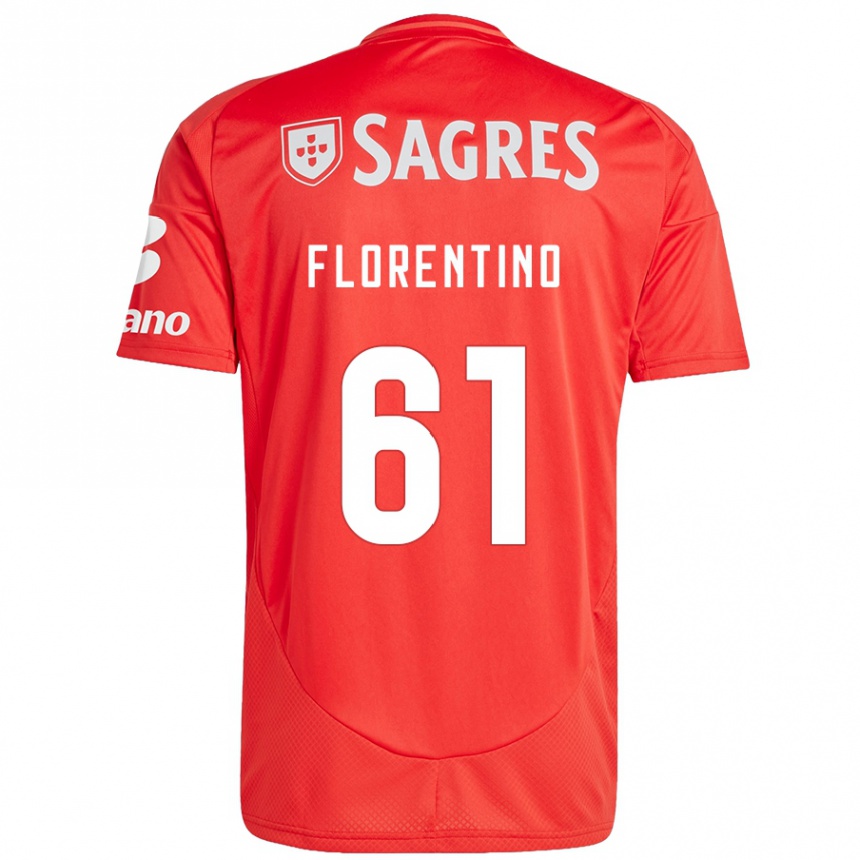 Női Labdarúgás Florentino #61 Piros Fehér Hazai Jersey 2024/25 Mez Póló Ing