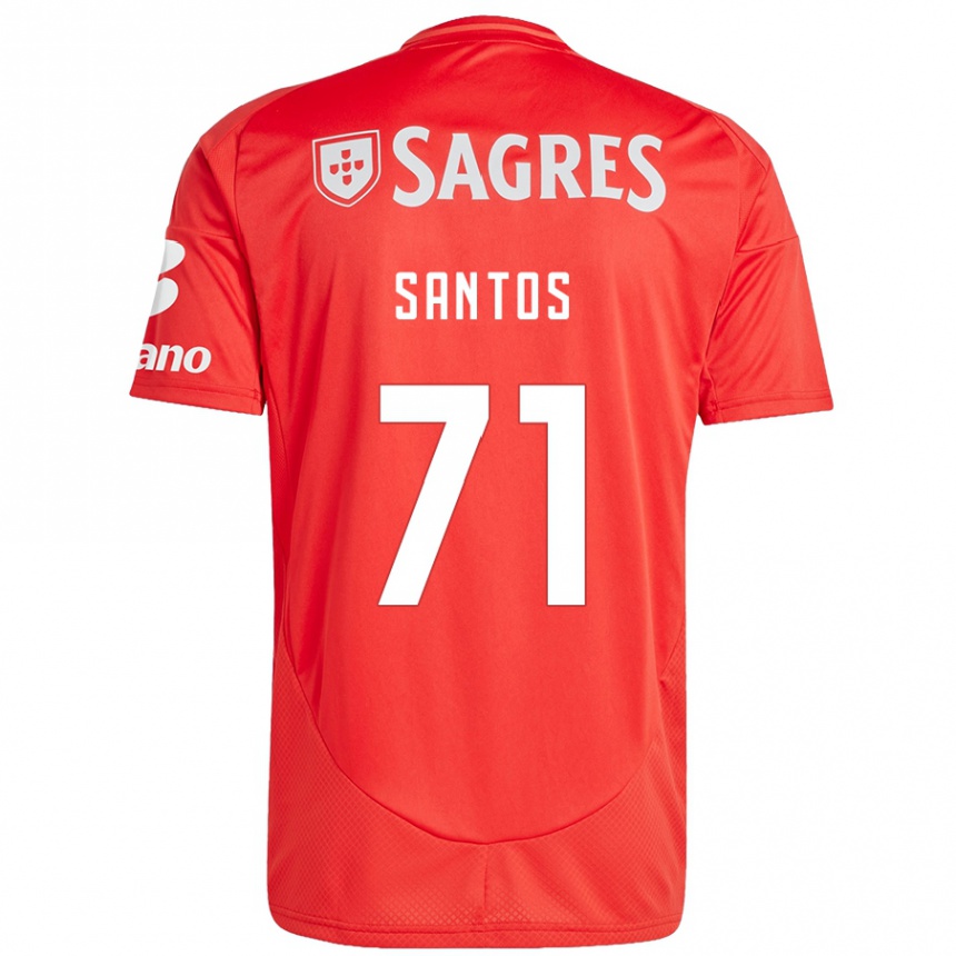 Női Labdarúgás Leandro Santos #71 Piros Fehér Hazai Jersey 2024/25 Mez Póló Ing