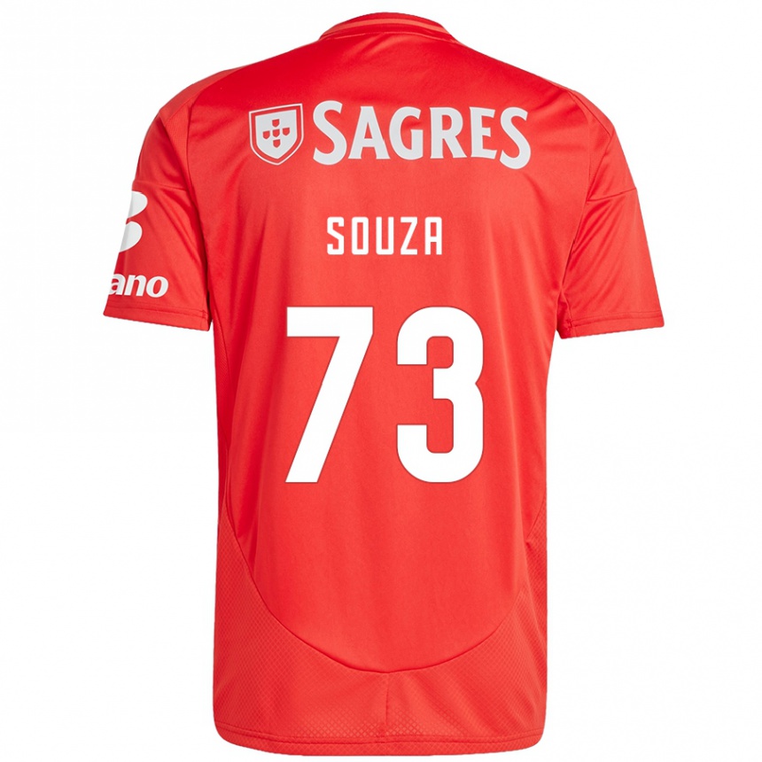 Női Labdarúgás Beni Souza #73 Piros Fehér Hazai Jersey 2024/25 Mez Póló Ing