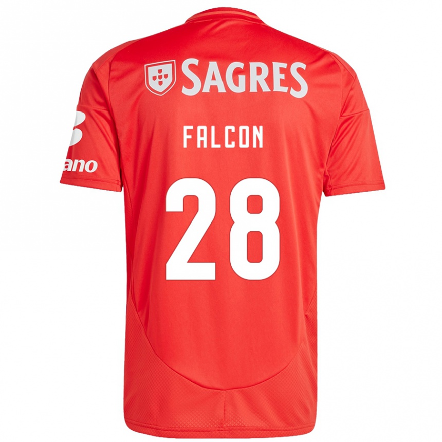 Női Labdarúgás Andrea Falcón #28 Piros Fehér Hazai Jersey 2024/25 Mez Póló Ing