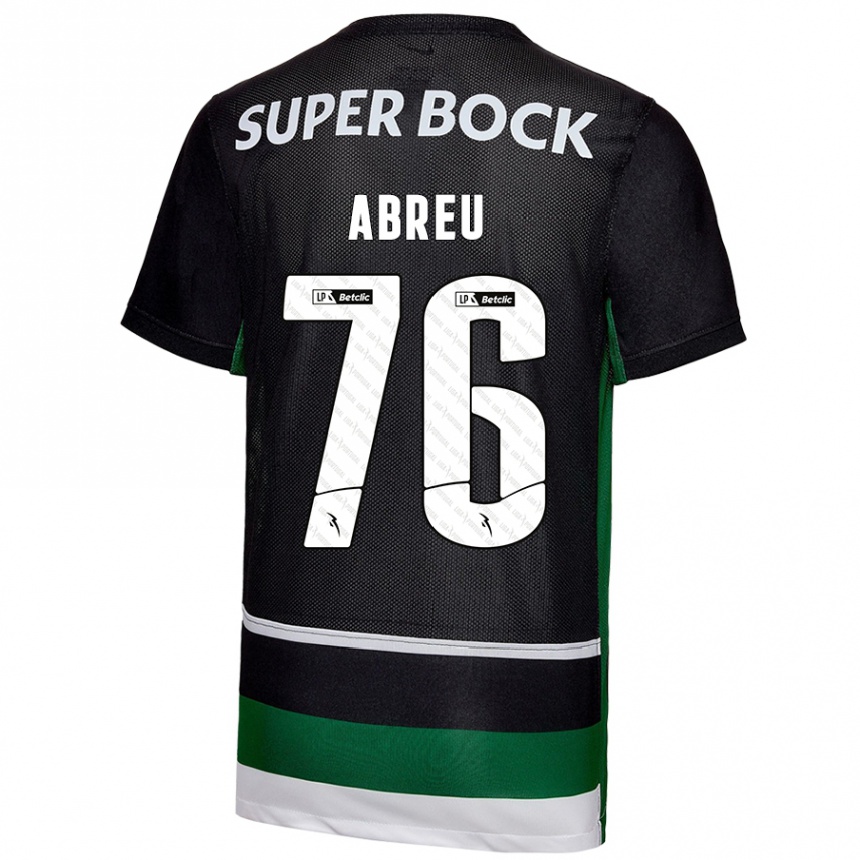 Női Labdarúgás Diogo Abreu #76 Fekete Fehér Zöld Hazai Jersey 2024/25 Mez Póló Ing