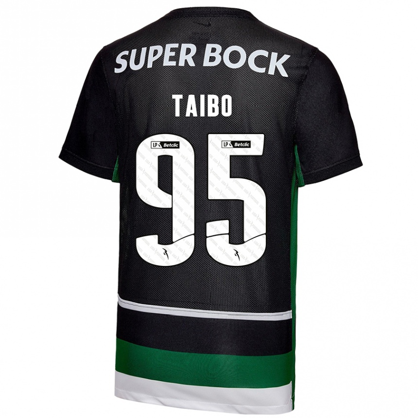 Női Labdarúgás Lucas Taibo #95 Fekete Fehér Zöld Hazai Jersey 2024/25 Mez Póló Ing