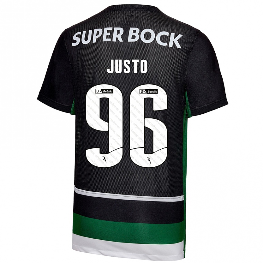 Női Labdarúgás Samuel Justo #96 Fekete Fehér Zöld Hazai Jersey 2024/25 Mez Póló Ing