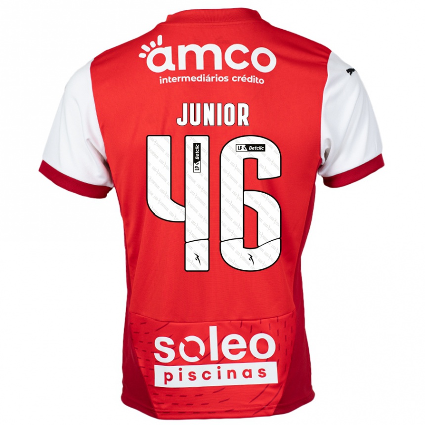 Női Labdarúgás Mário Junior #46 Piros Fehér Hazai Jersey 2024/25 Mez Póló Ing