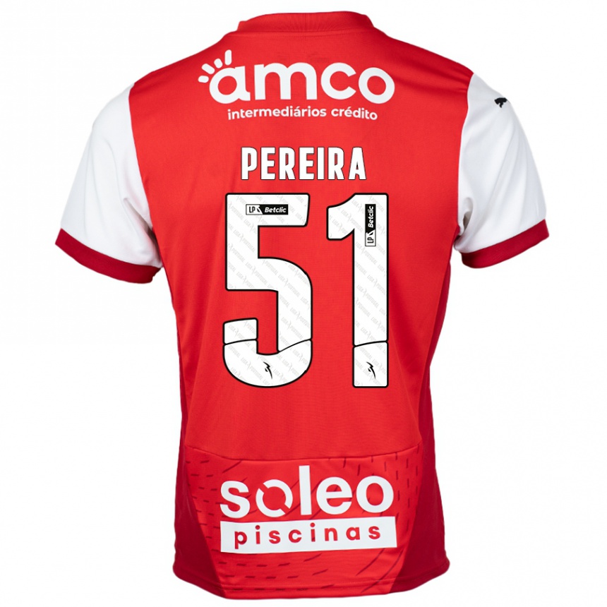 Női Labdarúgás Evy Pereira #51 Piros Fehér Hazai Jersey 2024/25 Mez Póló Ing