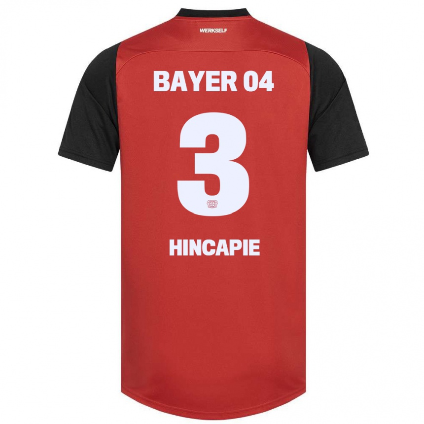 Női Labdarúgás Piero Hincapié #3 Piros Fekete Hazai Jersey 2024/25 Mez Póló Ing