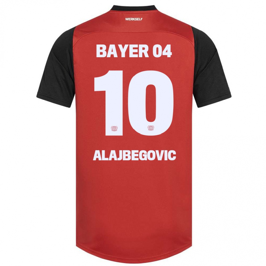 Női Labdarúgás Kerim Alajbegovic #10 Piros Fekete Hazai Jersey 2024/25 Mez Póló Ing