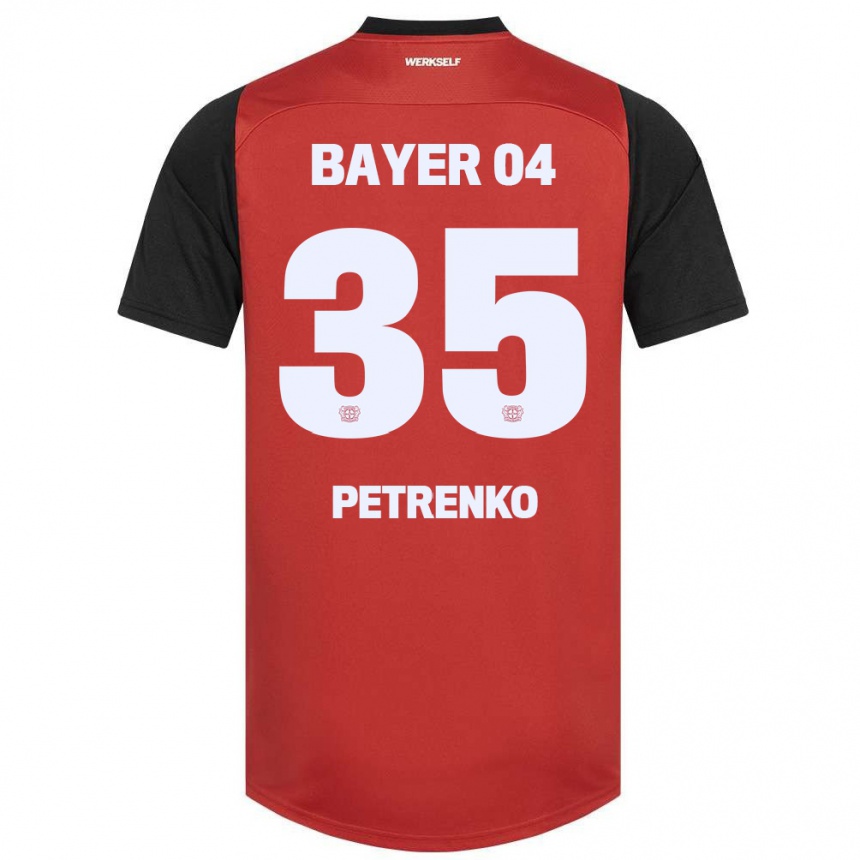 Női Labdarúgás Oleksandr Petrenko #35 Piros Fekete Hazai Jersey 2024/25 Mez Póló Ing